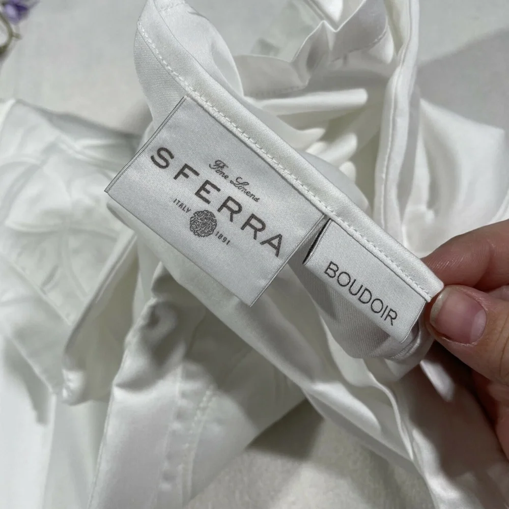 NIB Sferra Franca‎ Quilted [ 1 Boudoir ] Pillow Sham in White